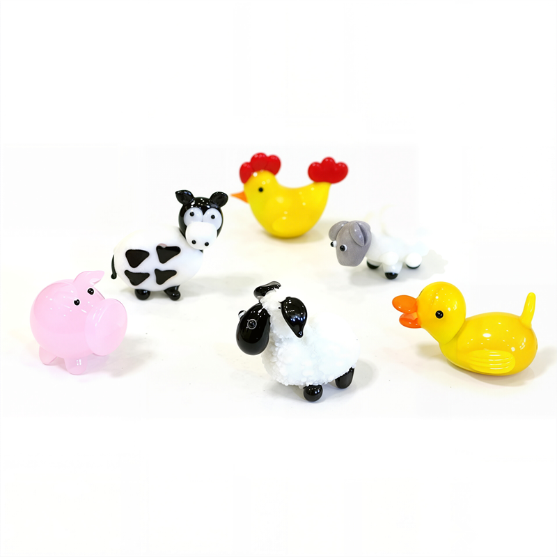 Art Craft Duck - Statue d'animaux en verre minuscule, décor