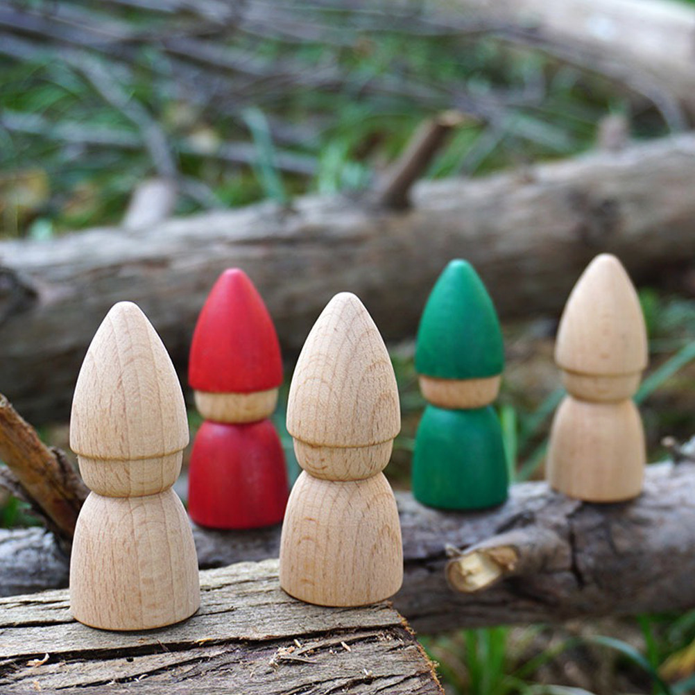 Art Craft Decoration - 6 figurines en bois non peintes,