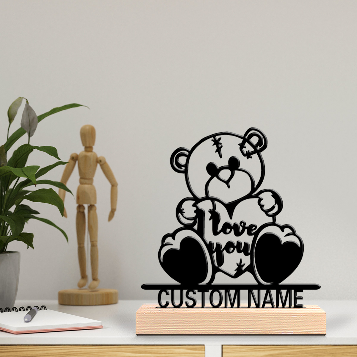 Art Craft Names - 1 pièce Statue en métal personnalisable