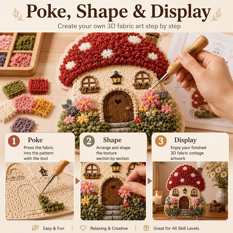 Kit DIY Poke Art Maison Champi - Art Craft Decoration avis et prix
